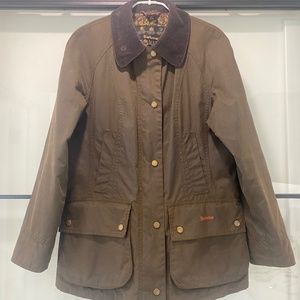 Women’s Barbour Liberty Beadnell Wax Jacket in Olive Forest Floral